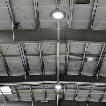 Luminario industrial Highbay ODOM para suspender 100w 14,000lm 5000K atenuable 0-10V opciones ángulos de salida 60° y 90° de Auro