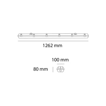 Luminario estanca ALFIO 1.20cm para 2 tubos T8 LED (no incluidos) de Auro