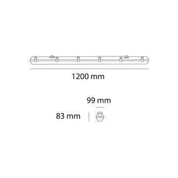 Luminario estanca ROGUE 1.20m 35w 3200lm color de luz neutro (4000K) de Auro