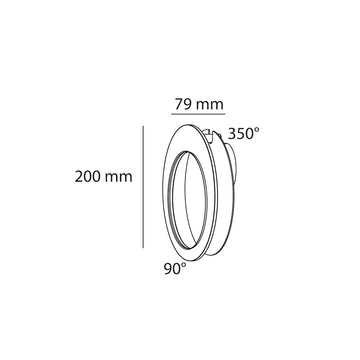 Luminario acabado blanco ORBIT 7W con circulo exterior móvil luz indirecta color de luz neutro cálido de AURO Lighting