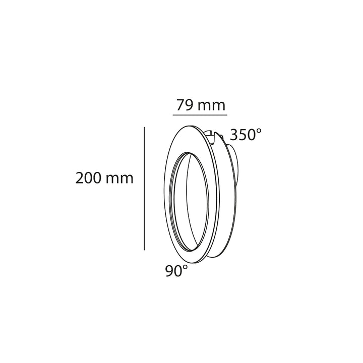 Luminario acabado blanco ORBIT 7W con circulo exterior móvil luz indirecta color de luz neutro cálido de AURO Lighting