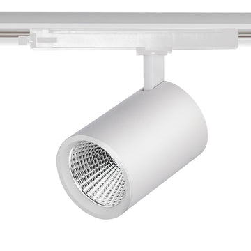 Proyector TUB MICRO potencia seleccinable 24 / 26 / 28 / 30W CRI>90 24° acabado blanco o negro para riel de tres fases opción color de luz neutro cálido de AURO Lighting