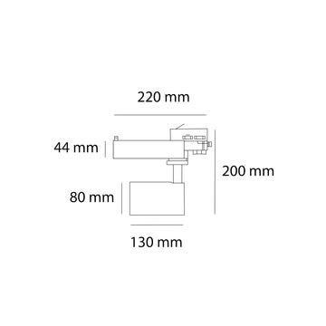 Proyector KALA H 20W CRI>90 36° para riel de tres fases acabado blanco o negro, opción color de luz neutro cálido (3000K) y neutro (4000K) de AURO Lighting