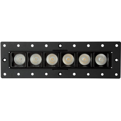 Downlight trimless de bajo deslumbramiento GUIDO seis ópticas marco negro con reflector negro 12w luz neutra cálida CRI>90 opción ángulos de salida de AURO Lighting