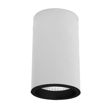 Downlight cilíndrico de sobreponer ZOE 12W 24° 3000K CRI>90 opción de acabado blanco o negro de AURO Lighting