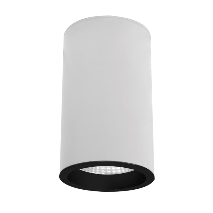 Downlight cilíndrico de sobreponer ZOE 12W 24° 3000K CRI>90 opción de acabado blanco o negro de AURO Lighting