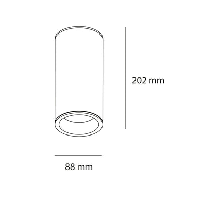 Downlight cilíndrico de sobreponer ZOE 12W 24° 3000K CRI>90 opción de acabado blanco o negro de AURO Lighting