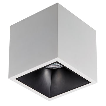 Downlight cubico de sobreponer AGNI 18W 35° 3000K CRI>90 opción de acabado blanco o negro de AURO Lighting