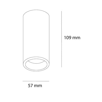 Luminario cilíndrico de sobreponer LIAM Ø5.7cm para MR16 GU10 opción de acabado blanco o negro de AURO Lighting