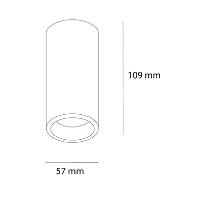 Luminario cilíndrico de sobreponer LIAM Ø5.7cm para MR16 GU10 opción de acabado blanco o negro de AURO Lighting