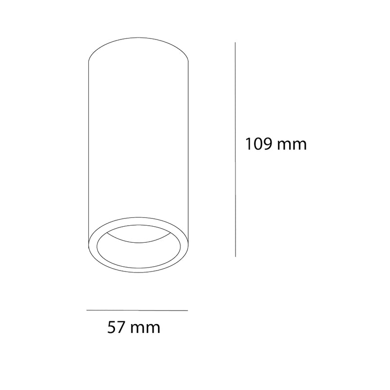 Luminario cilíndrico de sobreponer LIAM Ø5.7cm para MR16 GU10 opción de acabado blanco o negro de AURO Lighting