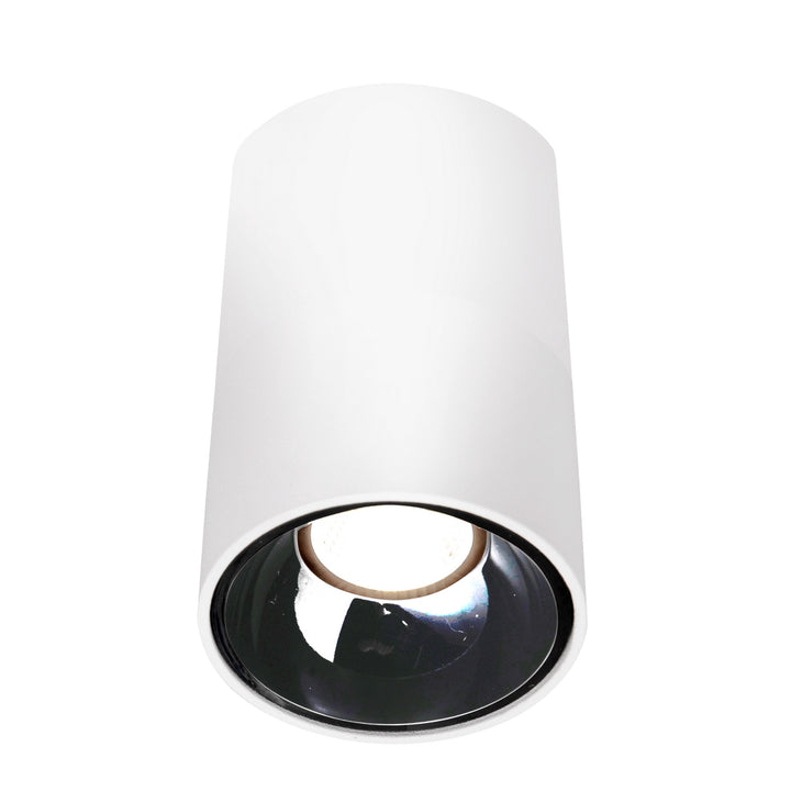 Downlight cilíndrico de sobreponer IBI 5W 30° 3000K CRI>90 opción de acabado blanco o negro de AURO Lighting