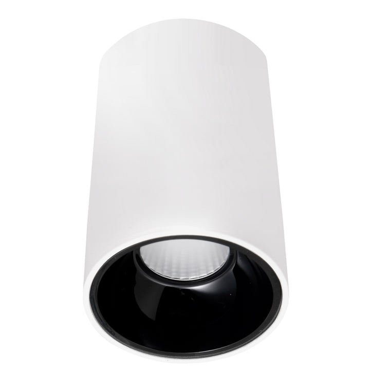Downlight cilíndrico de sobreponer IBI 5W 30° 3000K CRI>90 opción de acabado blanco o negro de AURO Lighting