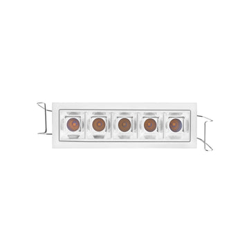 Downlight de bajo deslumbramiento OBA cinco ópticas marco blanco opción color reflector blanco o negro 10w luz neutra cálida CRI>90 de AURO Lighting