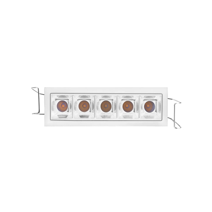 Downlight de bajo deslumbramiento OBA cinco ópticas marco blanco opción color reflector blanco o negro 10w luz neutra cálida CRI>90 de AURO Lighting