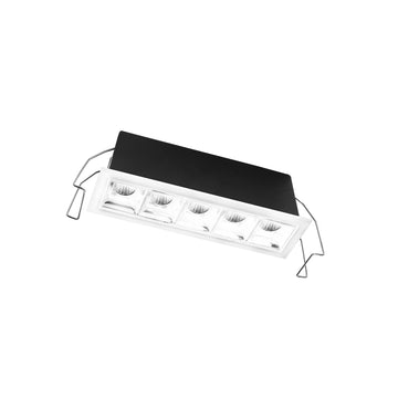 Downlight de bajo deslumbramiento OBA cinco ópticas marco blanco opción color reflector blanco o negro 10w luz neutra cálida CRI>90 de AURO Lighting