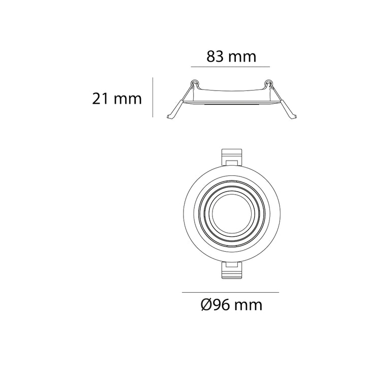 Downlight acabado blanco o negro Ø9.6cm fabricado en aluminio modelo AMLA124B / AMLA124N de AURO LIGHTING