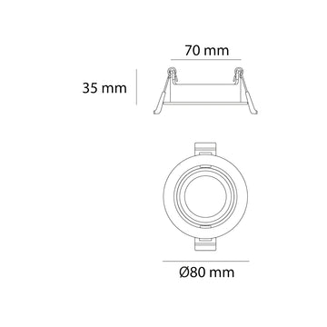 Downlight de bajo deslumbramiento acabado blanco Ø9cm fabricado en aluminio modelo AMLA130B de AURO LIGHTING