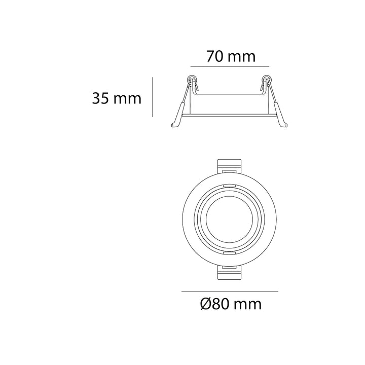Downlight de bajo deslumbramiento acabado blanco Ø9cm fabricado en aluminio modelo AMLA130B de AURO LIGHTING