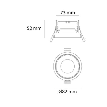 Downlight de bajo deslumbramiento acabado blanco con reflector metálico Ø8.2cm fabricado en aluminio modelo AMLA131B de AURO LIGHTING