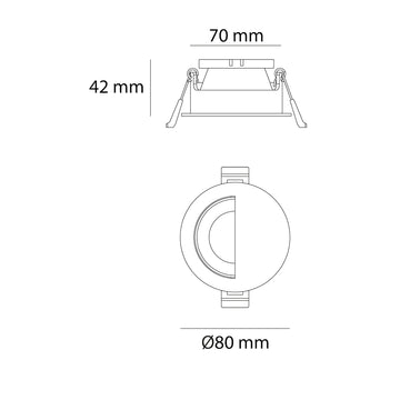 Downlight WallWasher acabado blanco Ø8cm fabricado en aluminio modelo AMLA133B de AURO LIGHTING