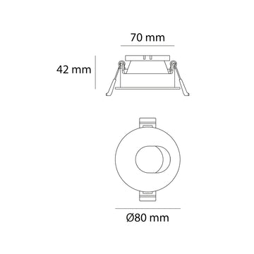 Downlight WallWasher proyección de luz oval acabado blanco Ø8cm fabricado en aluminio modelo AMLA134B de AURO LIGHTING