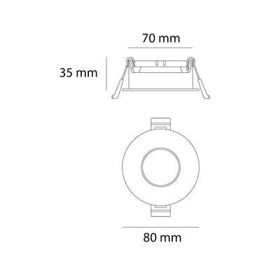 Downlight de bajo deslumbramiento proyección de luz circular acabado blanco Ø8cm fabricado en aluminio modelo AMLA135 de AURO LIGHTING