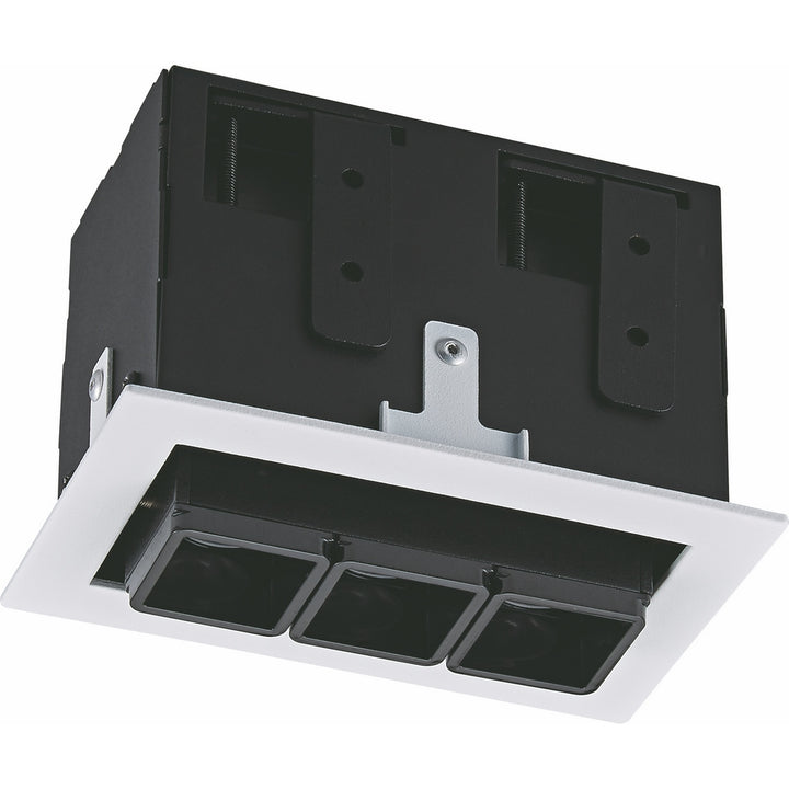 Downlight ajustable de bajo deslumbramiento GUIDO tres ópticas marco blanco con reflector negro 6w luz neutra cálida CRI>90 opción ángulos de salida de AURO Lighting