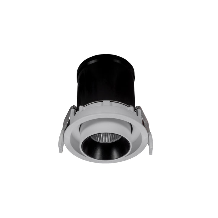 Downlight UNAX 7W 24° dirigible con reflector extraíble base circular para empotrar, color de luz neutro cálido (3000K) o neutro (4000K), acabado blanco o negro, opciones ángulos de salida de Auro