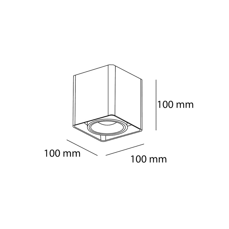 Downlight cúbico drigible de sobreponer YERAY 10W 35° CRI>90 opción acabados blanco o negro y color de luz neutro cálido o neutro de AURO Lighting