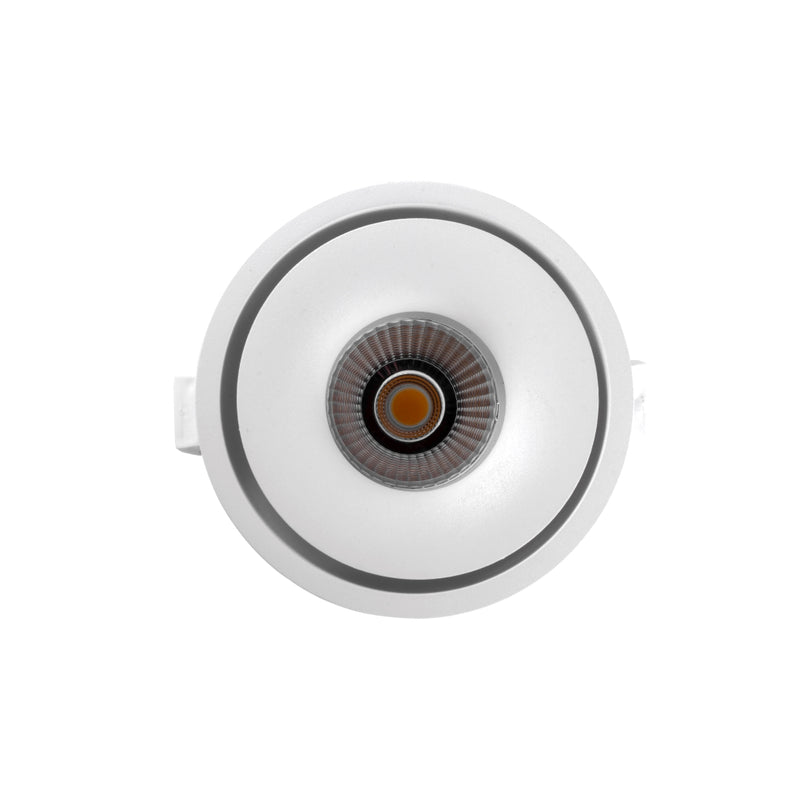 Proyector circular direccionable TIVOLO 14W 38° CRI>90 opción de acabado blanco o negro para empotrar opciones color de luz neutro cálido y neutro de AURO Lighting