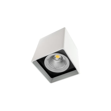 Downlight cubico de sobreponer VITO 12W 35° CRI>90 opción de acabado blanco o negro y color de luz neutro cálido o neutro de AURO Lighting