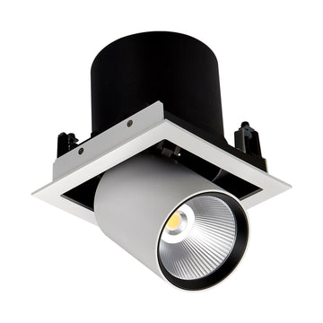 Downlight UNAX 25W 24° luz cálida dirigible con reflector extraíble base cuadrada para empotrar opciones ángulos de salida de Auro