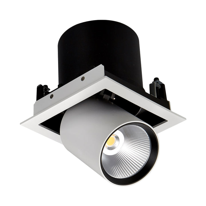 Downlight UNAX 25W 24° luz cálida dirigible con reflector extraíble base cuadrada para empotrar opciones ángulos de salida de Auro