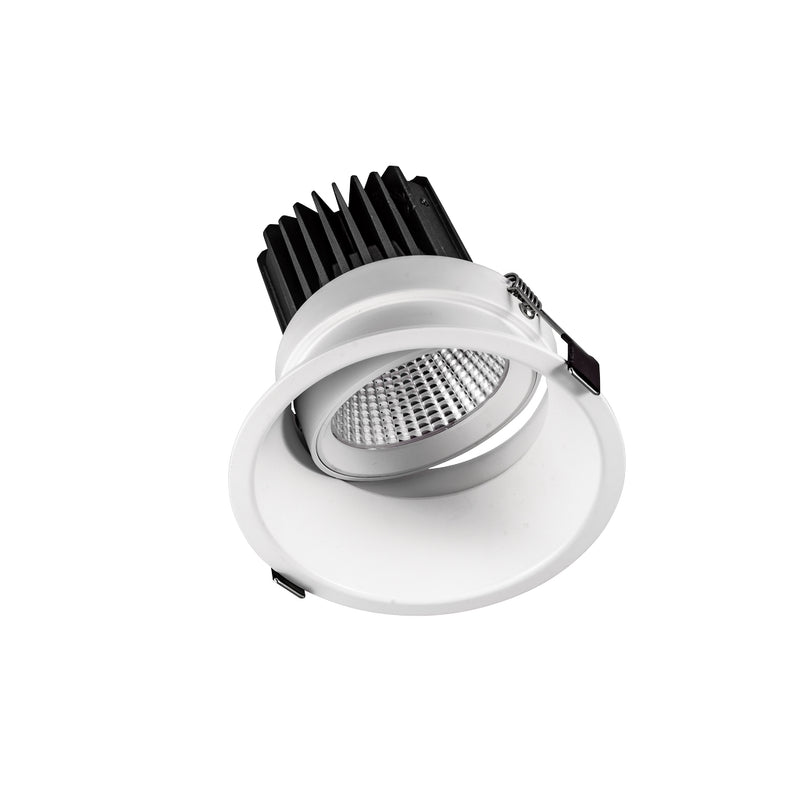 Downlight blanco TARIK 12W 24° de bajo deslumbramiento ajustable CRI>90 color de luz neutro cálido y neutro de AURO Lighting