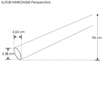 Tubo de policarbonato de 2.67cm diámetro exterior y 1m de largo de iLumileds
