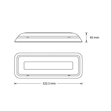 Luminario de emergencia DUNNA para sobreponer opciones flujo lumínico, autonomía 1.5hr a 3hr de Normalux