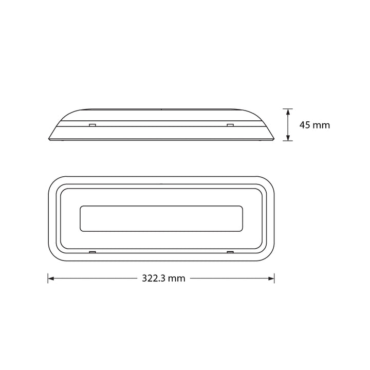 Luminario de emergencia DUNNA para sobreponer opciones flujo lumínico, autonomía 1.5hr a 3hr de Normalux