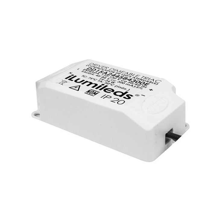 Driver para luminarios LED, atenuación TRIAC, 15-24W, entrada 110-130V ca salida 45-84V cc, 300mA, para interiores a iLumileds