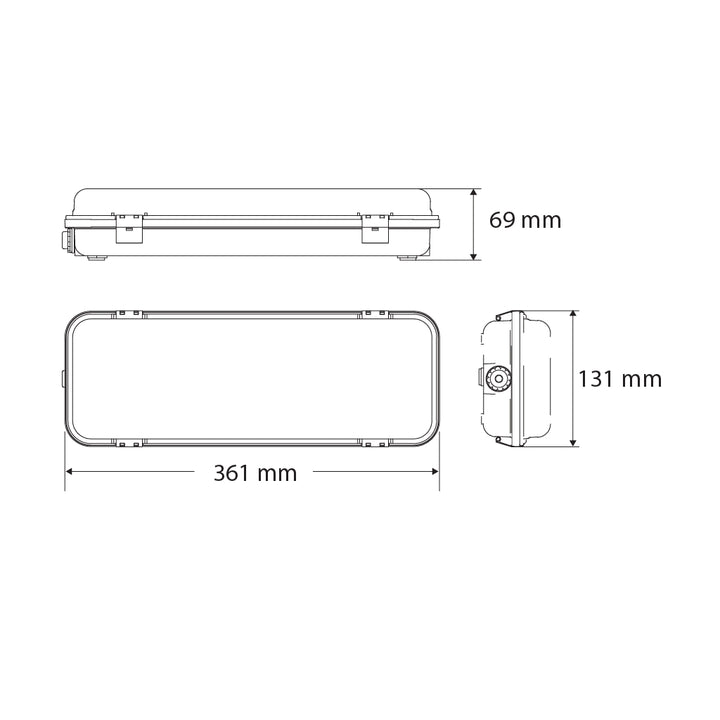 Luminario hermético de emergencia para sobreponer HERMETIC opciones flujo lumínico (no permanente LED) autonomía 1.5hr de Normalux