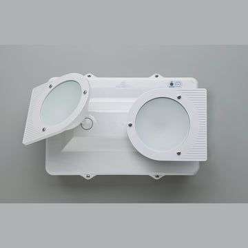 Luminario de emergencia de sobreponer para grandes superficies DOPPLO opciones flujo lumínico, autonomía 1.5hr (no permanente) de Normalux