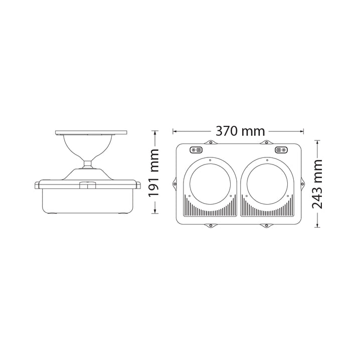 Luminario de emergencia de sobreponer para grandes superficies DOPPLO opciones flujo lumínico, autonomía 1.5hr (no permanente) de Normalux