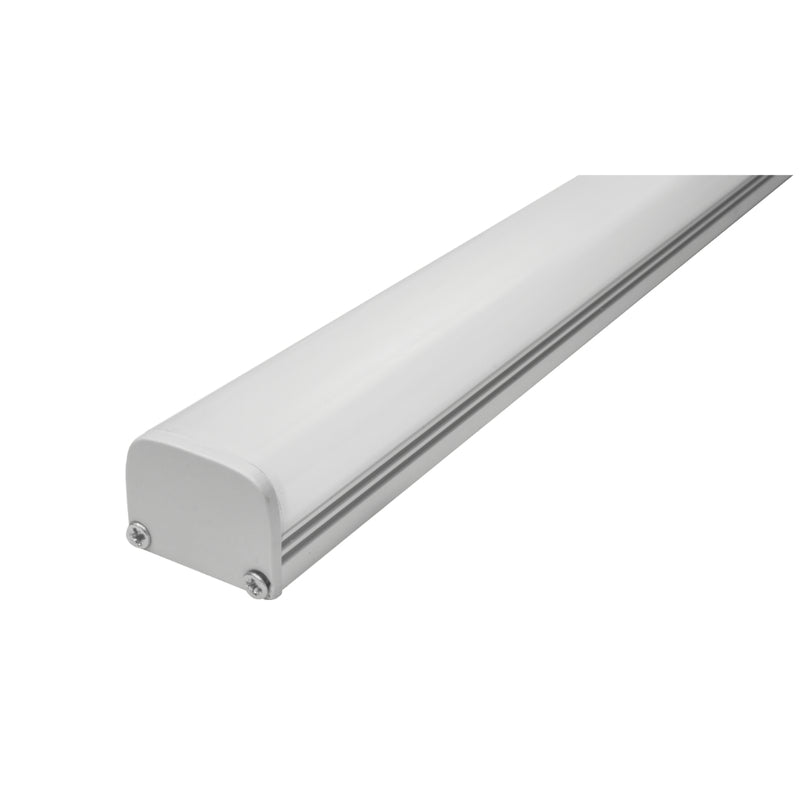Kit de perfil de aluminio para suspender o sobreponer DXA19KIT. -L:2m A:1.4cm Al:1.8cm- para tira LED, incluye difusor acrílico, kit de 2 grapas y kit de 2 tapas laterales de iLumileds