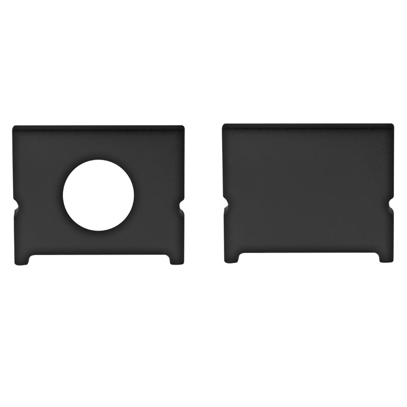 Kit de 2 tapas laterales negras para perfil de aluminio  PA1612N de plástico