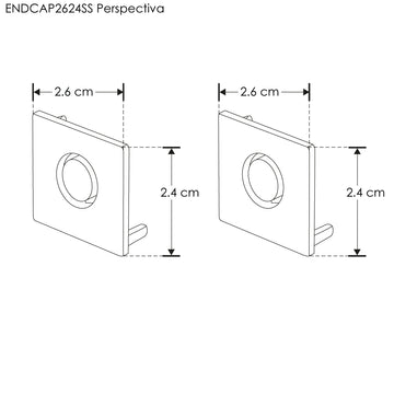Kit de 2 tapas laterales para riel ILUTMAG2624SS de iLumileds