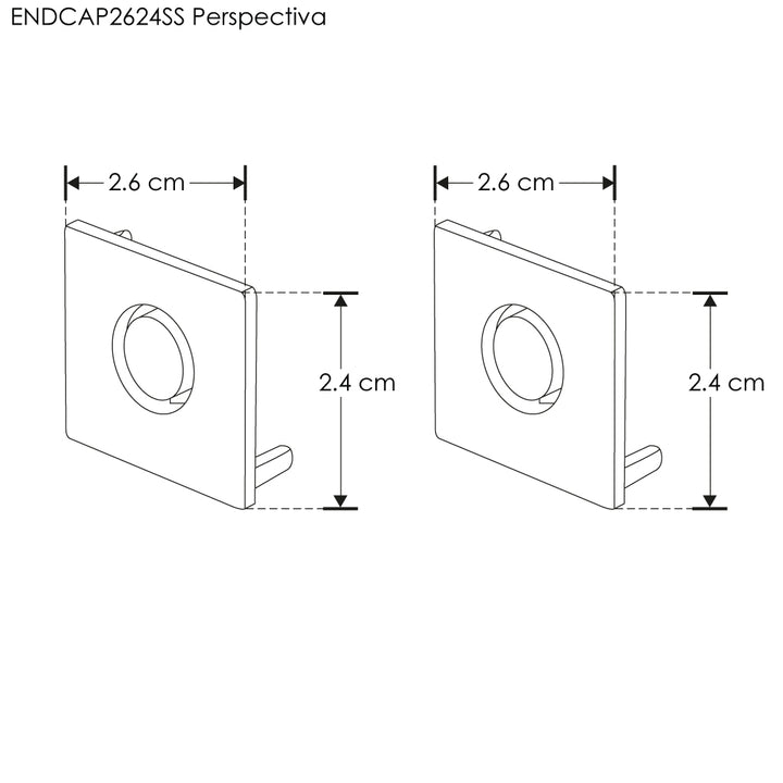 Kit de 2 tapas laterales para riel ILUTMAG2624SS de iLumileds
