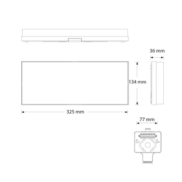 Luminario de emergencia EXTRAPLANA para sobreponer flujo lumínico 90lm a 400lm, autonomía 1.5hr a 3hr de Normalux