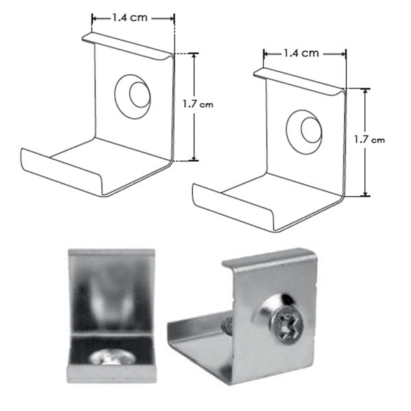Kit de 2 grapas de sujeción para perfil de aluminio PA1616 y PA1616B (No se vende individual)