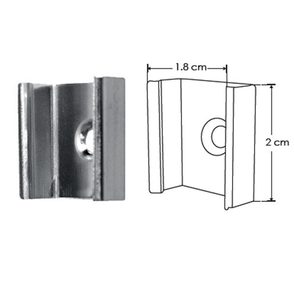 Kit de 2 grapas negras de sujeción para perfil de aluminio DXAP02N, de metal (No se vende individual)
