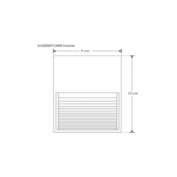 Luminario de cortesía rectangular estriado 9x12cm para sobreponer en muro 2W 3000K de iLumileds
